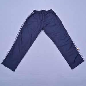 Men's Navy Blue Sporty <b>Cargo</b> Sweatpants <b>White</b> Stripes Elastic Waist Drawstring Midweight Cotton Breathable Eco-Friendly Pants - Product Image 4