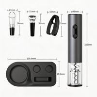 Offre Spéciale : Coffret Cadeau Ouvre-Bouteille Électrique 4-en-1 à Piles avec Verseur, Aérateur, Bouchon à Vide et Base de Rangement, Coupe-Capsule
