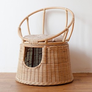 New design rattan dog houses <b>cheap</b> price pet supplies handwoven house shaped <b>basket</b> bed for dogs - Product Image 2