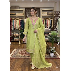 Wholesale Supply Trendy Sequence Embroidered <b>Kurta</b> Set with Real Mirror Work Designer Ethnic Outfit <b>for</b> <b>Women</b> Party Wear Wedding - Product Image 1