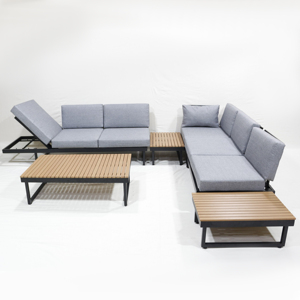 Conjunto de Sofás Esquineros Modernos y Duraderos para Exteriores, Muebles Seccionales en Forma de L para Uso en Parques y Jardines, Estructura de Aluminio Impermeable - Product Image 5