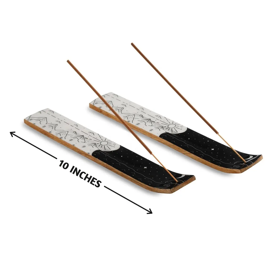 Factory sales Home Decoration Mango wood Incense Stick Holder or Ash catcher Set of 2 by ZAMZAM IMPEX at wholesale rate