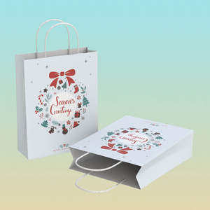 ถุงของขวัญคริสต์มาสแบบกำหนดเองนำกลับมาใช้ใหม่ได้ ถุงกระดาษสำหรับงานปาร์ตี้วันหยุด การจัดส่งสินค้า และบรรจุภัณฑ์ตามฤดูกาล - Product Image 1