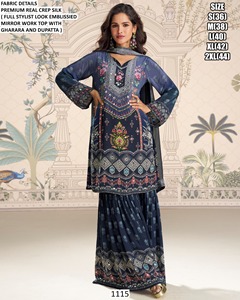 Women's Bandhani Embroidered Regal Mauve Mossilk Traditional Floor-Length Quick Dry All Seasons Regular Fit Gujarati Kurta/<b>Kurti</b> - Product Image 3