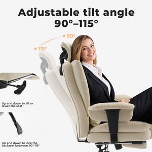 Sedia da Ufficio Ergonomica con Schienale Alto e Supporto Lombare, Capacità 200 kg, Sedia da Scrivania in Pelle PU con Regolazione in Altezza - Product Image 3