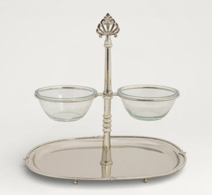 Support à gâteau rond en verre plaqué argent fait main de la marque LMB, plateau de service pour desserts et support pour fêtes et mariages - Product Image 1