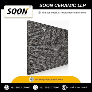 SOON CERAMIC Prix direct usine, grande dalle de calcite noire ciselée, polie, moderne, écologique, modèle 3D VERDURE WAVE 2 - Product Image 4