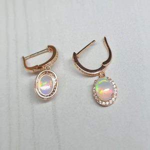 925 Silver <b>Opal</b> Oval Drop <b>Earrings</b> 18K Gold Plated Rhodium Plated Pendant Christian Jewelry for Women Party Occasion - Product Image 6