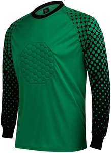 Custom Soccer Goalie Jersey <b>Pants</b> Set Men Green Black <b>Padded</b> Sublimated Full Sleeve Crew Neck All Seasons Adult Football Uniform - Product Image 2