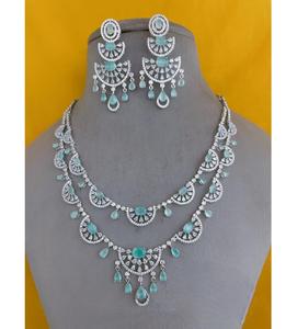 ชุดสร้อยคอพร้อมต่างหูประดับเพชรซิคอนเคลือบเงิน ดีไซน์ทันสมัย คุณภาพเยี่ยม สวยหรู เหมาะสำหรับงานแต่งงาน คอลเลคชั่นสำหรับผู้หญิง - Product Image 2