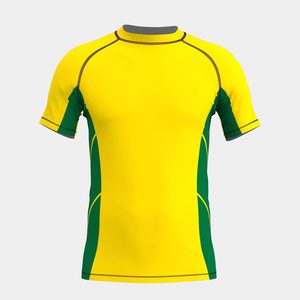 Premium Yellow Green Short Sleeve Rash Guard | Quick Dry MMA BJJ <b>Surfing</b> Training Wear - Product Image 1