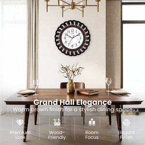 European Vintage Style Round Wall <b>Clock</b> - 3D Interlocking Chain Frame Bronze Finish - Sonam Quartz Silent <b>Movement</b> Decorative Ti - Product Image 2