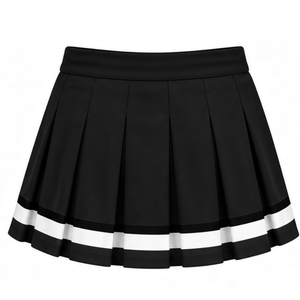 Ensemble uniforme de cheerleading noir et or, haut à manches courtes, jupe plissée, tenue d'équipe athlétique, vêtements de sport pour la performance, la pratique et la compétition - Product Image 6