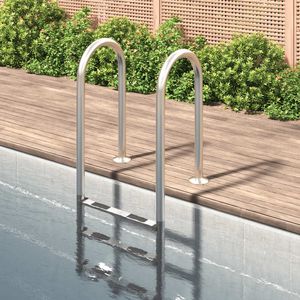 Échelle de piscine moyenne en acier inoxydable 304 argenté – Durable – Autre catégorie de produits - Product Image 1