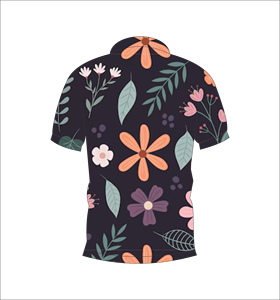 เสื้อโปโลชายลายดอกไม้สีเข้ม พิมพ์ลายทั้งตัว แขนสั้น สไตล์ลำลอง สำหรับเล่นกอล์ฟ - Product Image 3