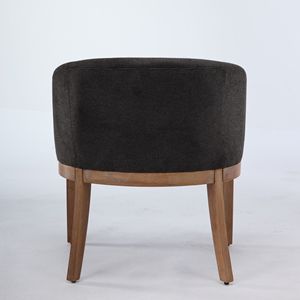 Sillas de Comedor de Roble Tapizadas Estilo Mid-Century Modern con Brazos de Lino para Cocina y Comedor de Estilo Rústico - Product Image 2