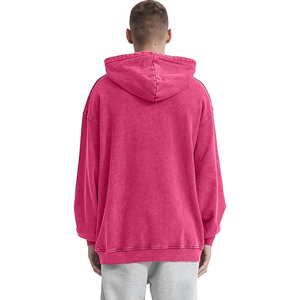 Sudadera con capucha personalizada de forro polar grueso con doble cremallera, negra, estilo vintage, desgastada, streetwear, lavado ácido, 400GSM, estampada para hombre, invierno - Product Image 3