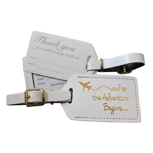 Retro Style Top-Grain Leather Luggage <b>Tags</b> Hand-Finished Real Leather Identifiers for Luxury <b>Suitcases</b> LTG-0318 - Product Image 3