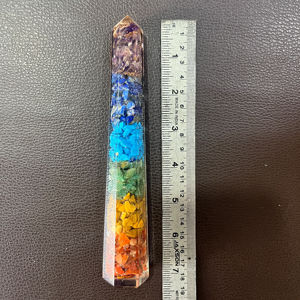 Varita de Masaje Orgón de Siete Chakras, Torre de Orgonita Curativa de 7 Chakras, Cristal Feng Shui de 7 Pulgadas, Pulido de Alta Calidad - Product Image 4