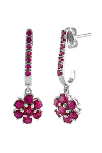 Pendiente de Rubí en Plata de Ley 92.5 KLST-30510 - Product Image 3