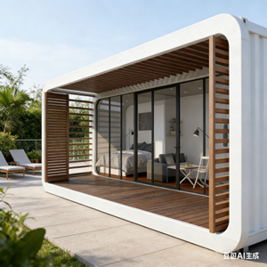 Structure mobile <span class=keywords><strong>en</strong></span> <span class=keywords><strong>bois</strong></span> et acier de 20 pieds et 40 pieds, type Apple Cabin, pour bureau, magasin, supermarché, maison préfabriquée, villa, ou module de logement - Product Image 1