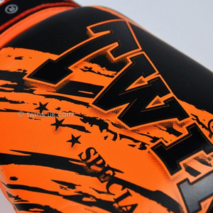 Gants de combat professionnels en cuir synthétique légers à fermeture auto-agrippante, couleur orange et noir, best-seller, pour entraînement MMA et Sanda, personnalisables - Product Image 5