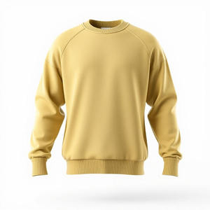เสื้อสเวตเชิ้ตคอกลมผู้ชาย สีพื้น ผ้าถัก คอตตอน ทรงโอเวอร์ไซส์ แขนปกติ สำหรับฤดูใบไม้ร่วง ปักโลโก้ตามสั่ง - Product Image 4