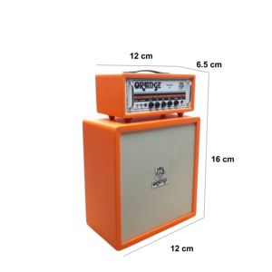 Mini amplificateur décoratif, haut-parleur 6,2 pouces, orange, 2 enceintes en bois faites à la main - Product Image 2