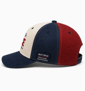 Best Price Baseball Cap With White Stitching And Custom Logo Panel Adjustable Unisex Wear Canvas <b>Hat</b> With Red And <b>navy</b> Design - Product Image 3