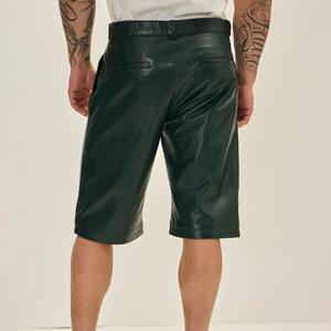 Men's <b>PU</b> Leather Cargo <b>Shorts</b> Button Fly Mid Waist Waterproof Quick Dry Breathable Colored High Street Style for Daily Wear - Product Image 5