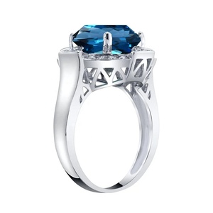 925สเตอร์ลิงเงินธรรมชาติสวยธรรมชาติลอนดอนสีฟ้าบุษราคัมโรสโกลด์เครื่องประดับออกแบบขายส่งแหวนปรับได้ - Product Image 2