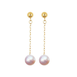 Pendientes Largos de Oro de 18K con Perlas Naturales de Agua Dulce de 4-8mm, Estilo Corto con Colgante Aurora para Mujer, Idea de Regalo Elegante - Product Image 5