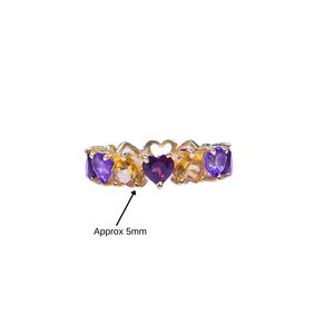 Anillo Clásico de Plata de Ley 925 Chapado en Oro con Turmalina Multicolor para Mujer, Joyería para Bodas - Product Image 3