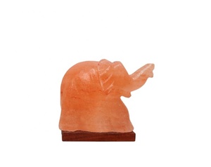 Elephant Shape Organic Material Eco-Friendly Crafted <b>Salt</b> <b>Lamp</b> Pink Eliminate Bacteria Eradicate Odor Remove Fatigue Enhance - Product Image 1