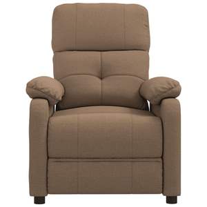 Grand fauteuil de massage en tissu marron, bois et métal - Product Image 3
