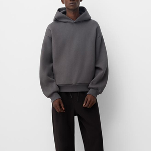 Sweat-shirt à capuche surdimensionné gris foncé pour homme, streetwear décontracté, pull à manches longues - Product Image 6