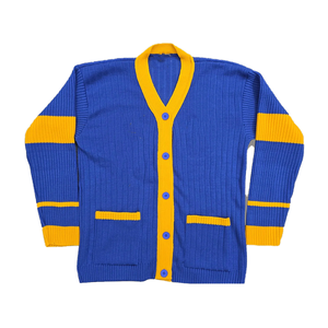 Make Your Custom Good Quality Casual V-Neck for Sorority/Fraternity/Schools/Colleges/Universities Logo Knitted <b>Cardigans</b> <b>Sweater</b> - Product Image 1