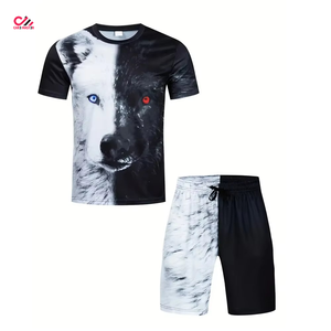 Hot Sale Product New Arrival Men Summer Short Sleeve T Shirts and Shorts <b>Twin</b> <b>Set</b> Contrast Color Men <b>Twin</b> <b>Sets</b> for Adults OEM - Product Image 1