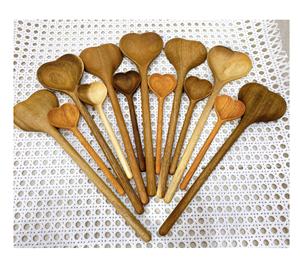 Factory's Walnut Wooden Spatula Set Long-Handle Mixing Serving Spoon for Soup Dinnerware Flatware <b>Tool</b> for Kitchen Utensils - Product Image 5