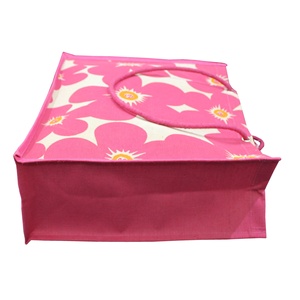 Sac en coton de jute écologique avec poignée en corde, grand sac de plage imprimé floral, design attrayant, taille unique, sacs promotionnels - Product Image 5