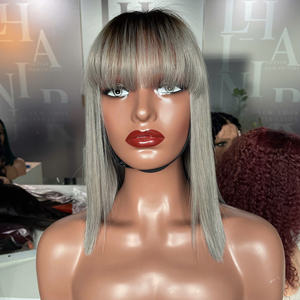 Extensiones de cabello liso de hueso para mujer negra Color gris Ombre mechones de lujo - Product Image 6