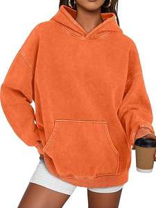 Nikke – Sweat à capuche rose délavé sur mesure, coupe ample unisexe, style vintage, pour hommes et femmes, en coton vierge, vente en gros - Product Image 6