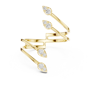 Anillos minimalistas de oro sólido de 14k con diamantes de corte redondo para mujer, ideales para regalo, compromiso, aniversario, boda. - Product Image 1