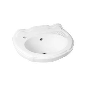 Conjunto de Inodoro Rectangular Moderno Rani Blanco con Lavabos de Pedestal para Hogar, Hotel, Baños, Fácil Instalación, Grifo de Palanca - Product Image 1