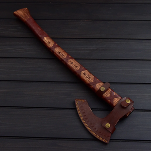 Hache à manche en bois LEGACY BLADES en acier au carbone robuste, hache tomahawk faite à la main, gravure personnalisée, outil d'extérieur, fournisseur - Product Image 2