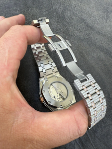 นาฬิกาหรูประดับเพชรโมอิสซาไนต์แบบเต็มหน้าปัด ระบบออโตเมติก สไตล์ฮิปฮอป - Product Image 5