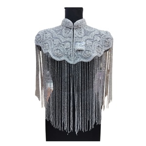 Capa de Diseñador 2026 Bordada con Cuentas 100% Algodón Acero Inoxidable para Mujer Moda Venta al por Mayor Exportación - Product Image 1