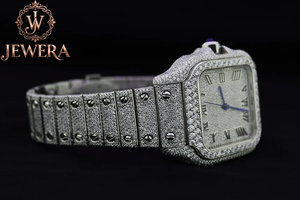 Hip Hop Iced Out Moissanite Diamond Stainless Steel Analog Glass Watch with Premium Craftsmanship for Men's Fashion Gift Giving - Product Image 3