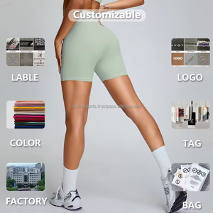 Pantalon de fitness respirant taille haute pour femmes Shorts de yoga sans couture avec logo Tissu de sport Fourniture en gros - Product Image 6