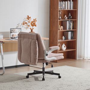 Sedia da Ufficio con Gambe Incrociate, Supporto Lombare Dinamico ad Airbag, Schienale e Braccioli Ribaltabili, Seduta Larga - Product Image 5